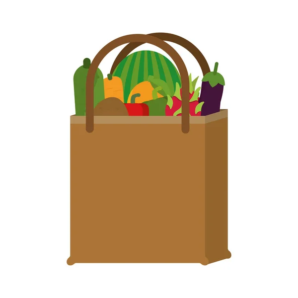 Icono de bolsa de comestibles — Vector de stock