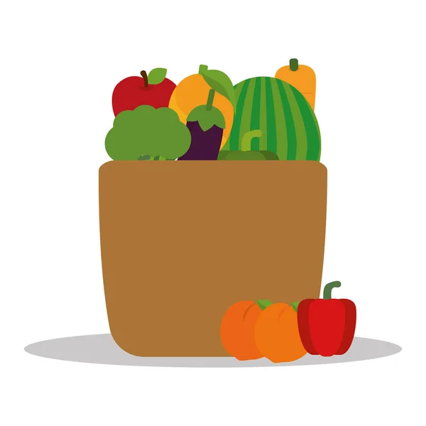 Icono de bolsa de comestibles — Vector de stock