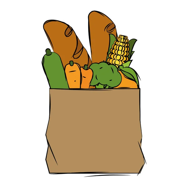 Icono de bolsa de comestibles — Vector de stock