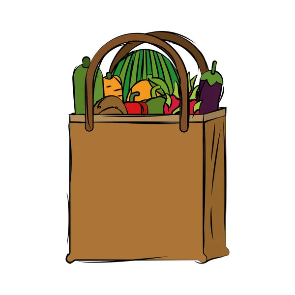 Icono de bolsa de comestibles — Vector de stock