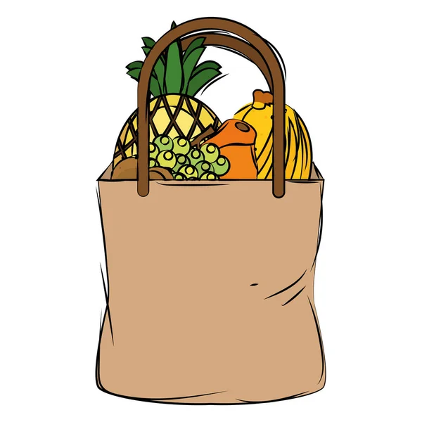 Icono de bolsa de comestibles — Vector de stock