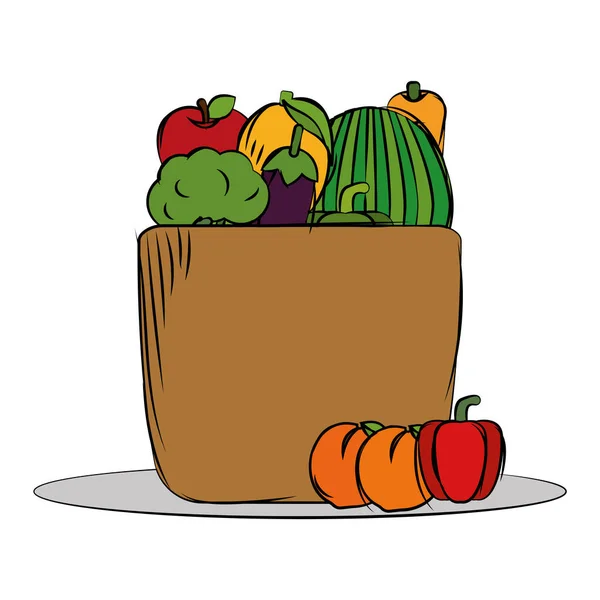 Значок продовольственной сумки — стоковый вектор