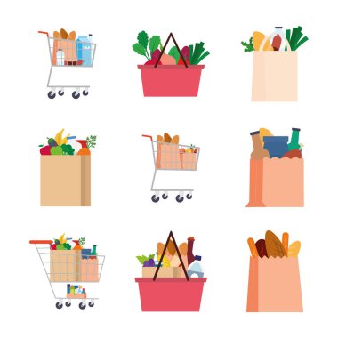 Market poşeti ikonları