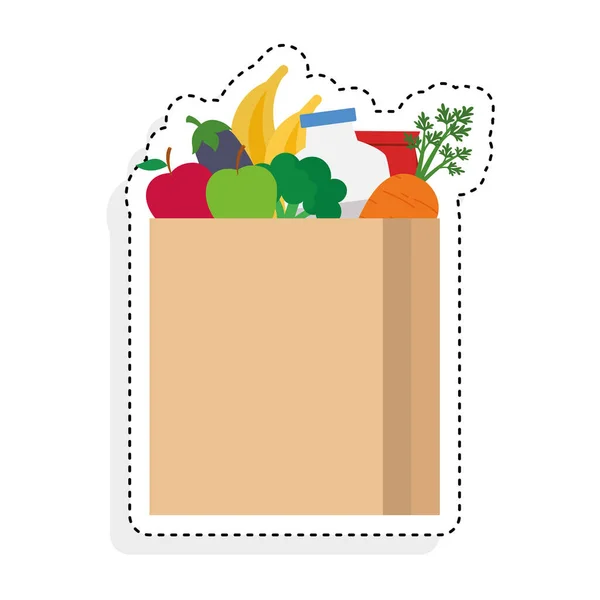 Sticker d'une icône de sac d'épicerie — Image vectorielle