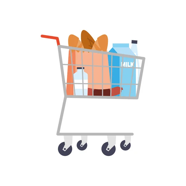 Icono de carrito de compras de comestibles — Vector de stock