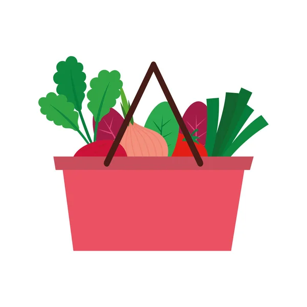 Grocery shopping basket icon — Stock Vector