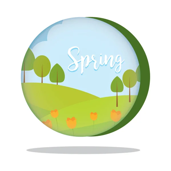 Hola paisaje de primavera — Vector de stock