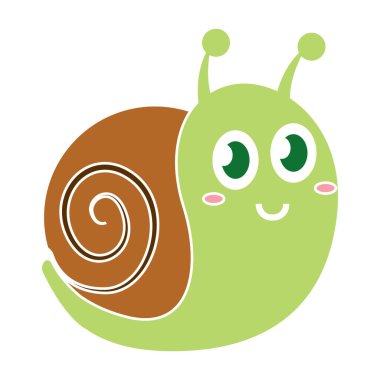 İzole edilmiş şirin salyangoz çizgi filmi.