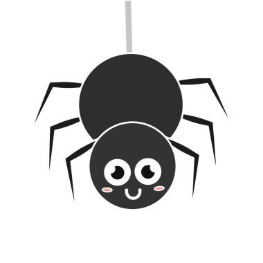 İzole edilmiş mutlu örümcek çizgi filmi