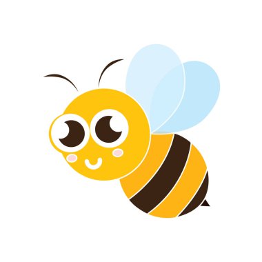 İzole edilmiş şirin arı çizgi filmi.