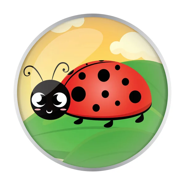 Lucu kartun ladybug - Stok Vektor