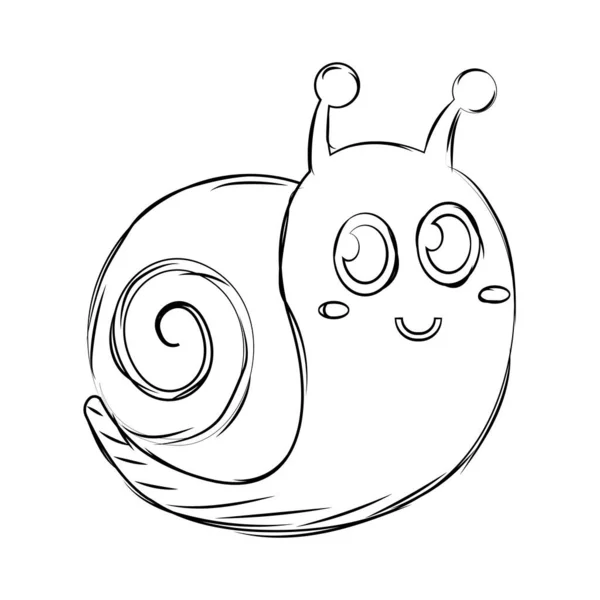 Isolé dessin animé mignon escargot — Image vectorielle