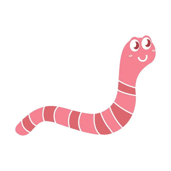 Isolado bonito worm desenhos animados — Vetor de Stock