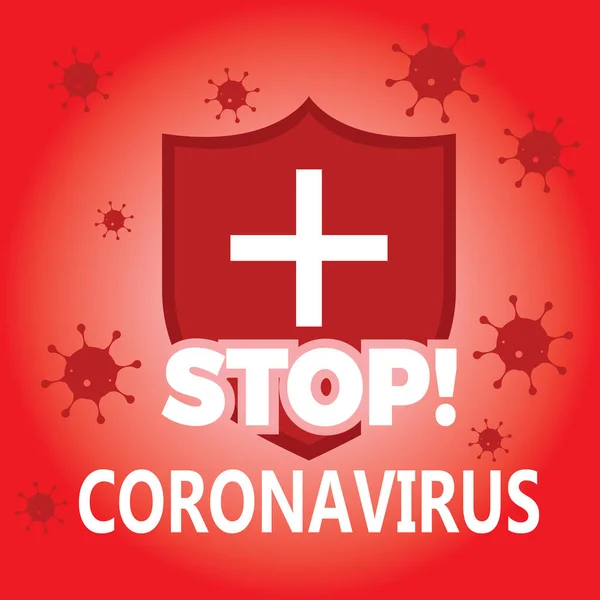 Pare el cartel de coronavirus — Vector de stock