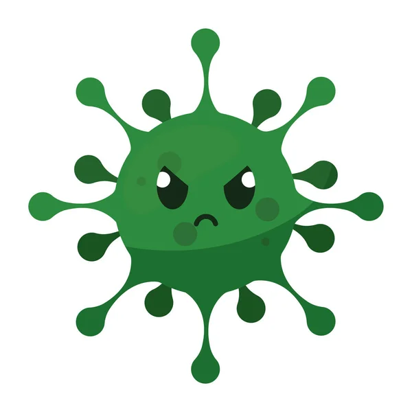 Green virus cartoon — Stock Vector