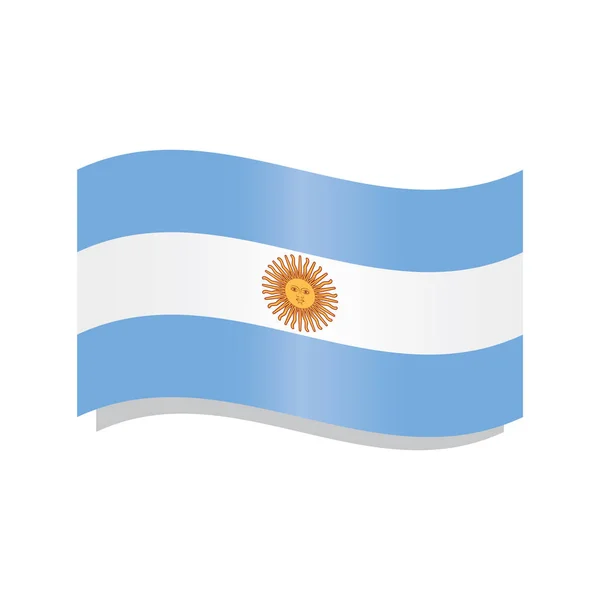 Zwaaiende vlag van Argentinië — Stockvector