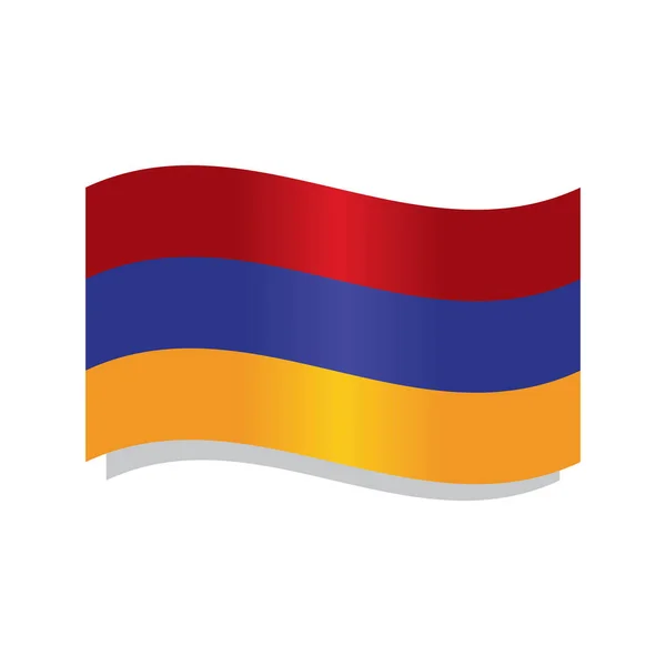 Die Flagge Armeniens schwenken — Stockvektor