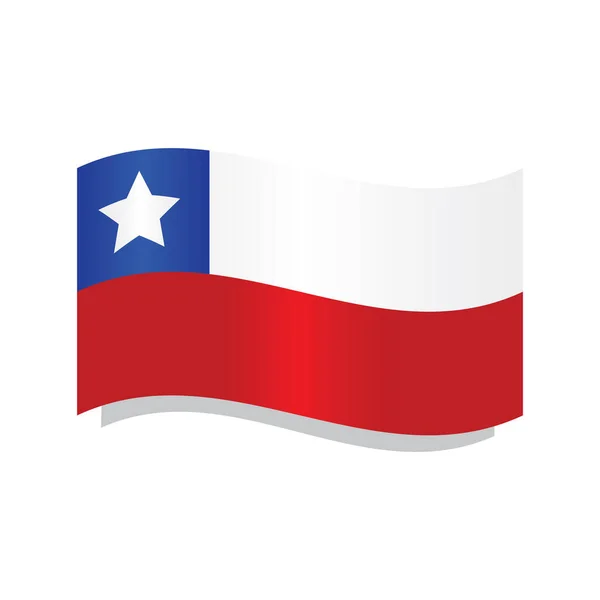 Ondeando bandera de chile — Vector de stock