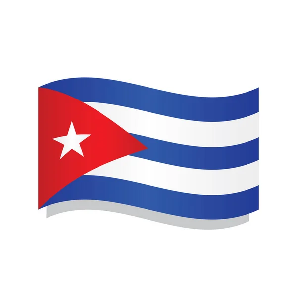 Sventolando bandiera di Cuba — Vettoriale Stock