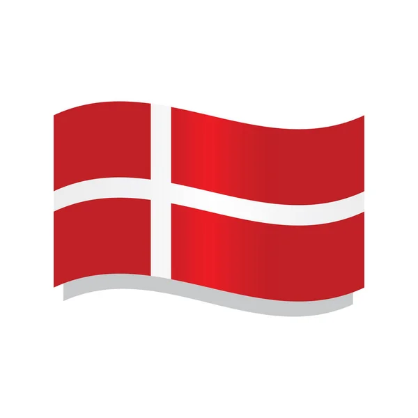 Drapeau agitant du Danemark — Image vectorielle