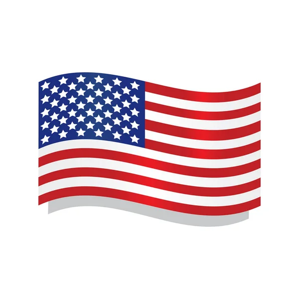 Waving flag of United States — Stock Vector