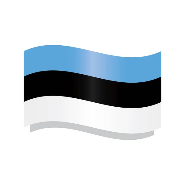 Lambaikan bendera Estonia - Stok Vektor