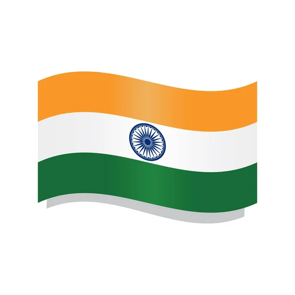 Acenando bandeira da Índia — Vetor de Stock