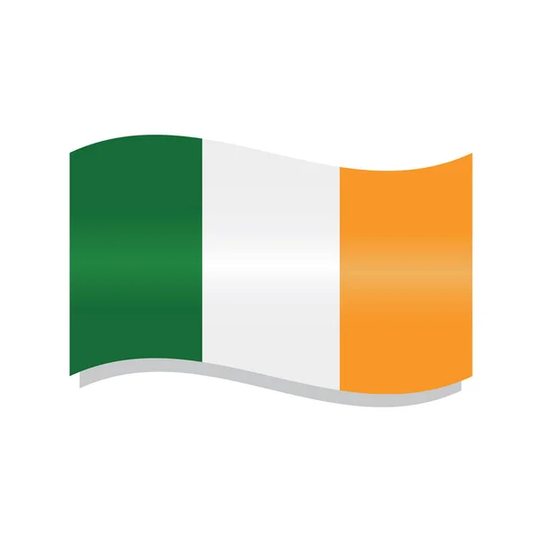 アイルランドの旗を振る — ストックベクタ