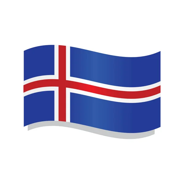 Waving flag of Iceland — Stock Vector