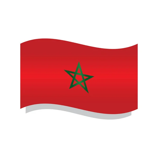 Waving flag of Morocco — Stock Vector