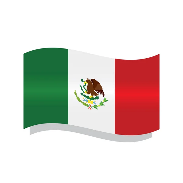 Meksika bayrağı sallıyor. — Stok Vektör