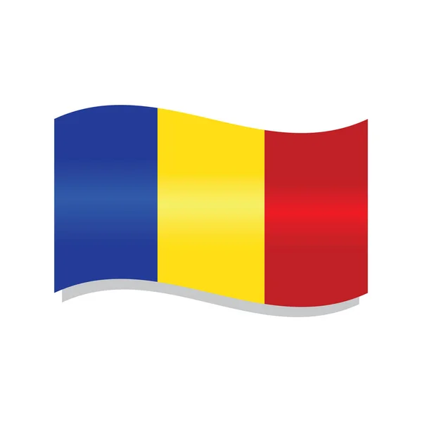 Bandera ondeante de Romania — Vector de stock