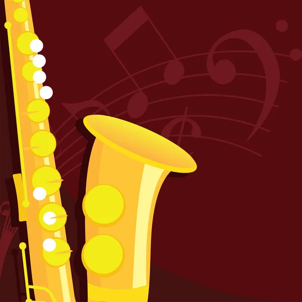 Klassisches Saxofon-Image — Stockvektor