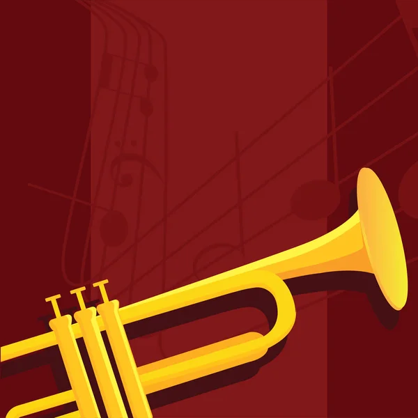 Klassieke trompetafbeelding — Stockvector