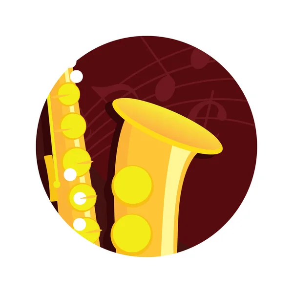 Klassiek saxofoonbeeld — Stockvector