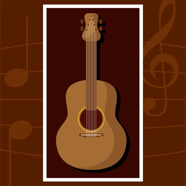 Klasická akustická kytara — Stockový vektor