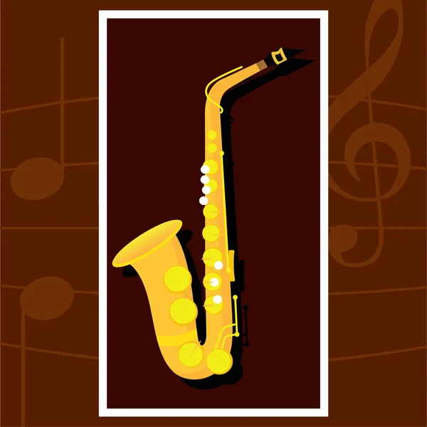 Imagen clásica del saxofón — Vector de stock
