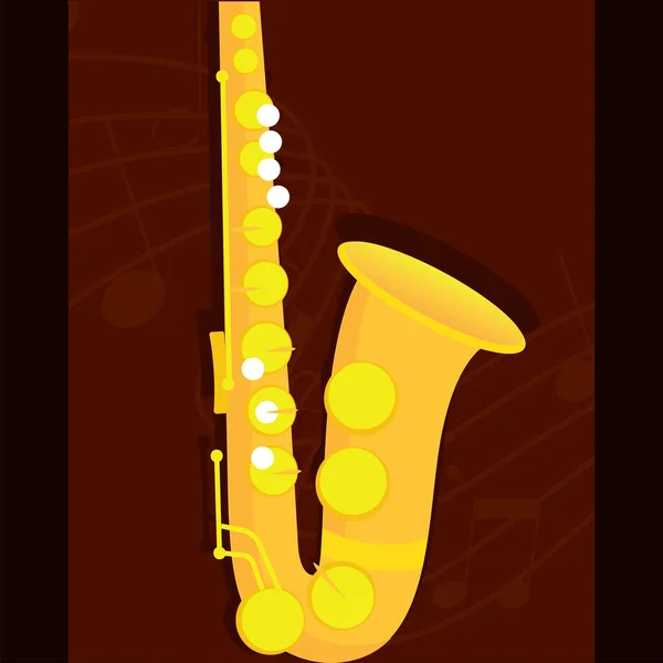 Imagem clássica de saxofone — Vetor de Stock