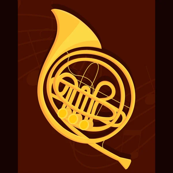 Klassiskt franskt horn — Stock vektor