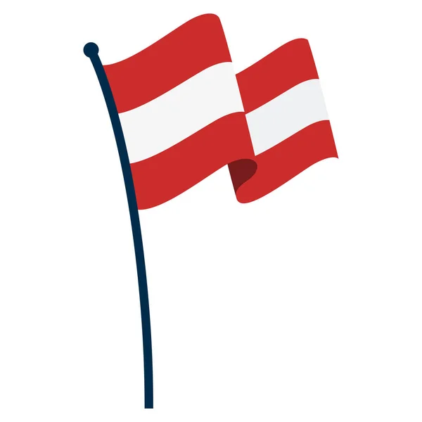 Zwaaiende vlag van Oostenrijk — Stockvector