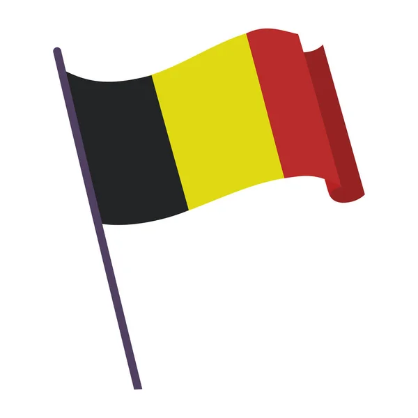 飘扬的比利时国旗 — 图库矢量图片