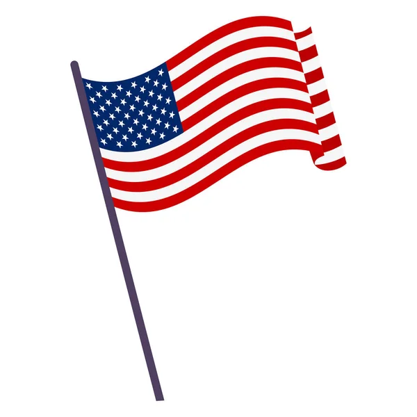 Drapeau ondulé des États-Unis — Image vectorielle