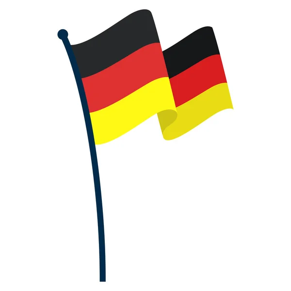 Bandera ondeante de Alemania — Vector de stock