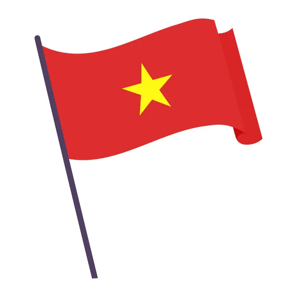 Drapeau agitant du Vietnam — Image vectorielle