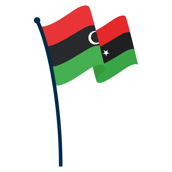 Waving flag of Libya — Stock Vector