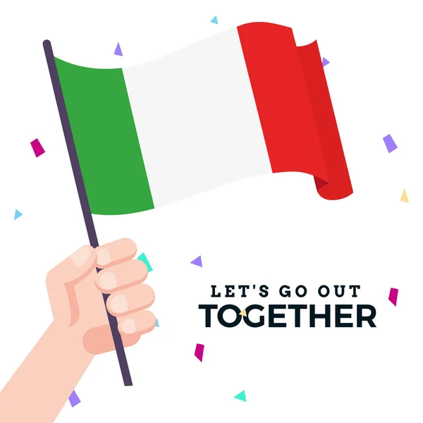 Zwaaiende vlag van Italië — Stockvector