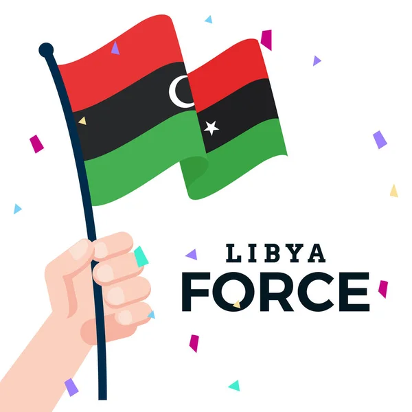 Acenando bandeira da Líbia — Vetor de Stock