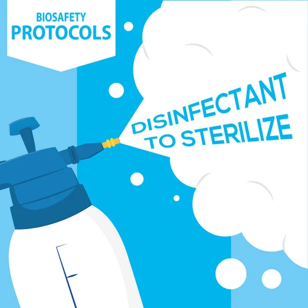 Poster met protocollen voor bioveiligheid — Stockvector