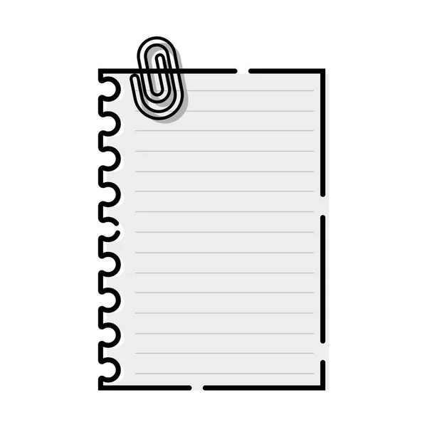 Büroklammer in einem Papier — Stockvektor