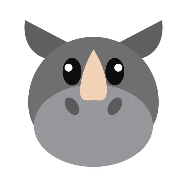 Rhino fej rajzfilm — Stock Vector